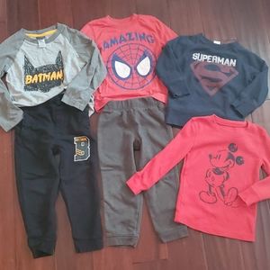 Boys 4t lot Superman Spiderman Batman Mickey sets